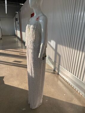 DB Studio White Sequin Bridal Jumpsuit 18W NWT $299 Wedding Reception